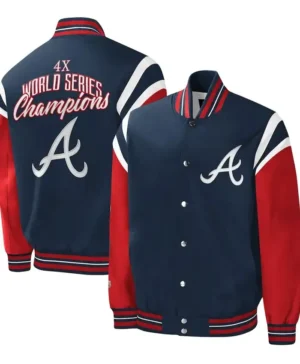 Atlanta Braves Championship Blue And Red Varsity Jacket