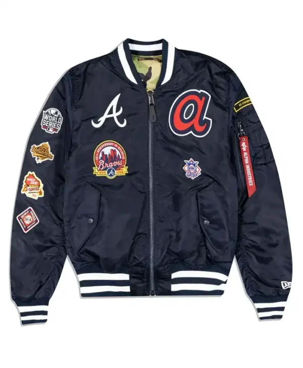 Atlanta Braves Ma-1 Navy Blue Bomber Jacket