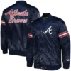 Atlanta Braves Navy Blue Full Snap Varsity Jacket