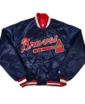 Atlanta Braves Navy Blue Vintage 90s Starter Jacket