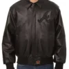 Atlanta Braves Vintage Black Leather Bomber Jacket
