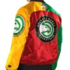 Atlanta Hawks Basketball Mopkins Satin Varsity Jacket Back