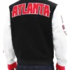 Atlanta Hawks Black and White Wool Varsity Letterman Jacket​ Back