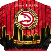 Atlanta Hawks Full Snap Leather Bomber Jacket back