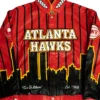 Atlanta Hawks Full Snap Leather Bomber Jacket​