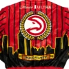 Atlanta Hawks Full Snap Leather Bomber Jacket​ Back