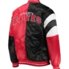 Atlanta Hawks Red and Black Satin Varsity Jacket Back