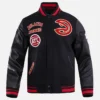 Atlanta Hawks Team Black And Red Varsity Jacket​