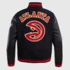 Atlanta Hawks Team Black And Red Varsity Jacket​ Back