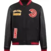 Atlanta Hawks Unisex Black Wool Lettermen Jacket