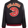 Atlanta Hawks Unisex Black Wool Lettermen Jacket Back