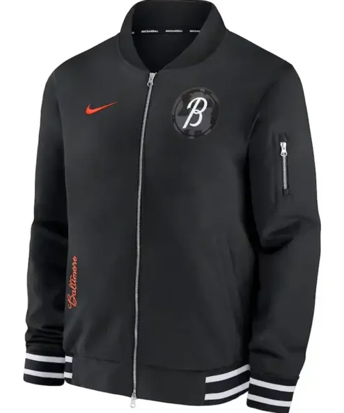 Baltimore Orioles Bomber Black Full-Zip Jacket