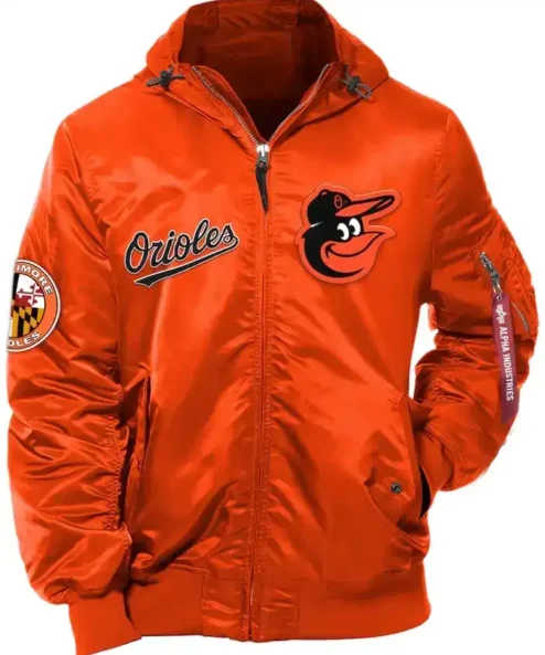 Baltimore Orioles Bomber Orange Hooded Jacket