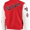 Bartell Washington Wizards Red and White Wool Varsity Jacket Back