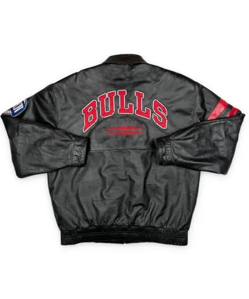 Bogisich Chicago Bulls Black Bomber Leather Jacket Back