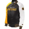 Boston Bruins Black Youth Satin Letterman Varsity Jacket