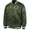 Boston Bruins Starter Green Satin Letterman Varsity Jacket