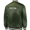 Boston Bruins Starter Green Satin Varsity Jacket