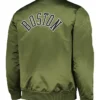 Boston Celtics Satin Bomber Jacket Back