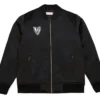 Brooklyn Nets Black Satin Bomber Zip Jacket