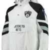 Brooklyn Nets White Starter Hooded Pullover Jacket