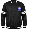 Buffalo Sabres Black Satin Letterman Varsity Jacket