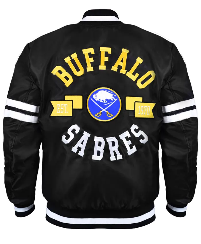 Buffalo Sabres Black Satin Letterman Varsity Jacket black