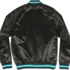 Buford Kling Charlotte Hornets Black Satin Varsity Jacket Back