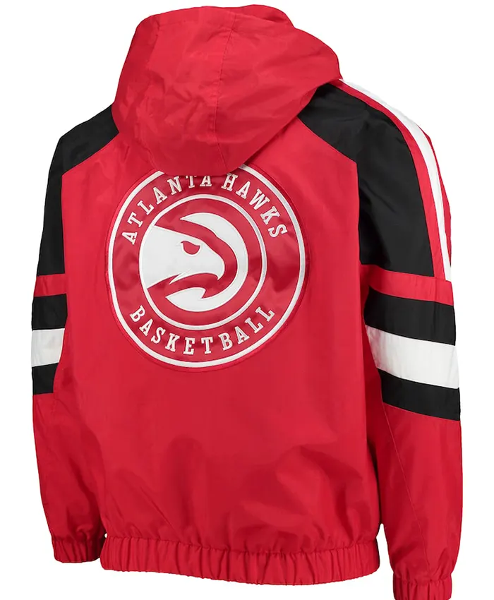 Buy Atlanta Hawks Starter Red Bomber Hooded Jacket