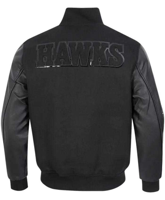 Buy NBA Atlanta Hawks Black Wool Varsity Jacket
