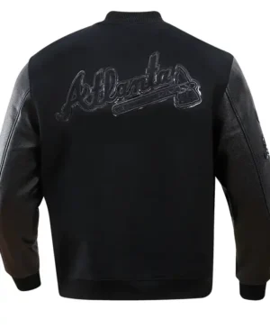 Buy Now Atlanta Braves Full Snap Black Wool Varsity Jacket For Unisex