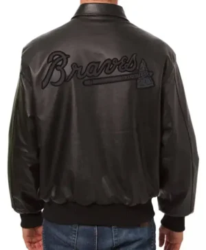 Buy Now Atlanta Braves Vintage Black Leather Bomber Jacket For Sale