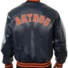 Buy Now Houston Astros Navy Blue Bomber Leather Jacket For Sale