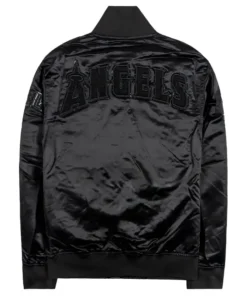 Buy Now Los Angeles Angels Black Satin Bomber Jacket For Sale