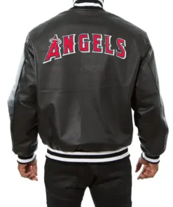 Buy Now Los Angeles Angels Bomber Leather Black Jacket For Sale