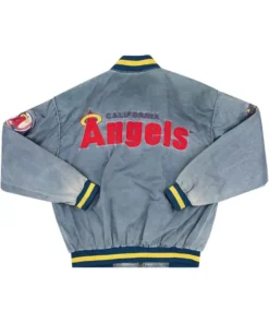 Buy Now Los Angeles Angels Grey Bomber Denim Jacket For Sale