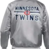 Buy Now Minnesota Twins Grey Stacked Logo Jacket For Sale