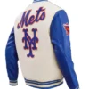Buy Now New York Mets White And Blue Wool Varsity Jacket For Unisex