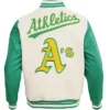 Buy Now Oakland Athletics Retro Classic Rib Wool Varsity Jacket For Sale