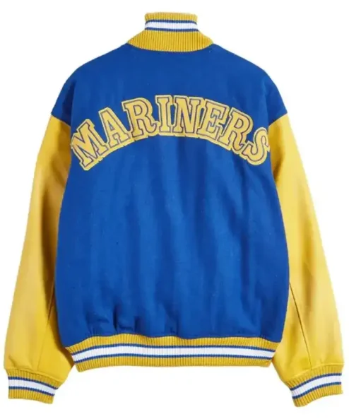 Buy Now Seattle Mariners Wool Blue And Yellow Varsity Jacket For Men And Women
