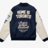 Buy Now Toronto Blue Jays Letterman Navy And Cream Jacket For Sale