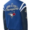 Buy Now Toronto Blue Jays Starter Royal And Navy Varsity Jacket For Sale