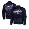 Capitals Navy Blue Satin Varsity Jacket