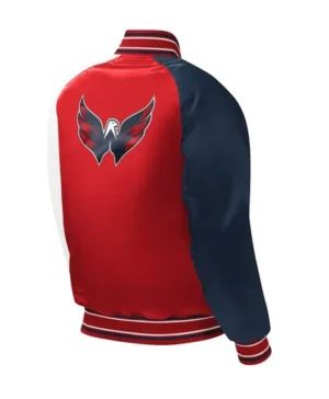 Capitals Satin Varsity Buttoned Jacket For Sale
