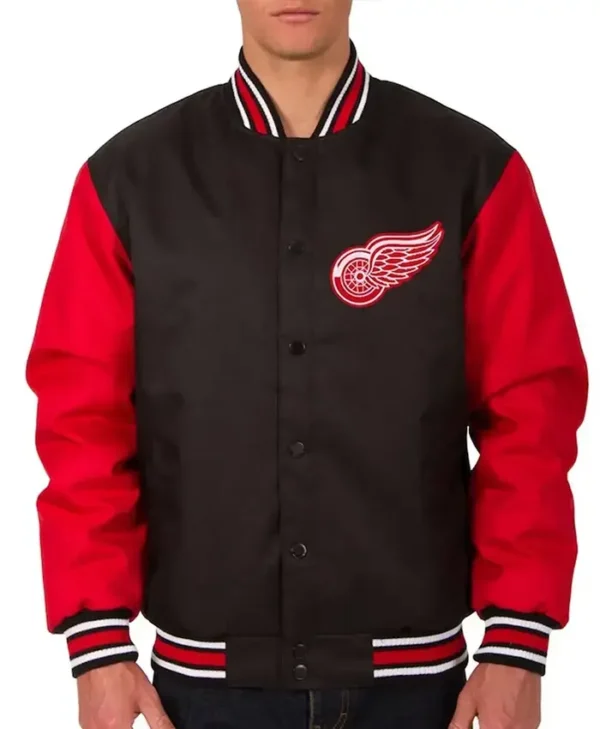 Carolina Hurricanes Black And Red Letterman Varsity Jacket