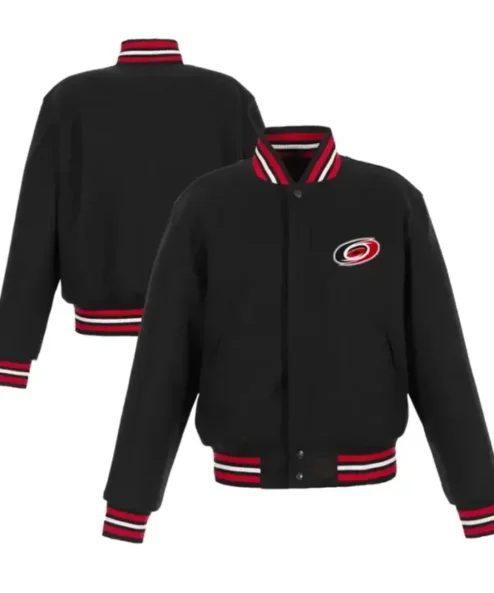 Carolina Hurricanes Black Wool Varsity Jacket