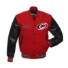 Carolina Hurricanes Red And Black Letterman Varsity Jacket