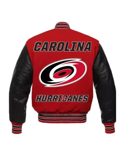 Carolina Hurricanes Red And Black Varsity Jacket