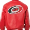 Carolina Hurricanes Red Leather Bomber Jacket