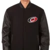 Carolina Hurricanes Varsity Full Snap Wool Jacket
